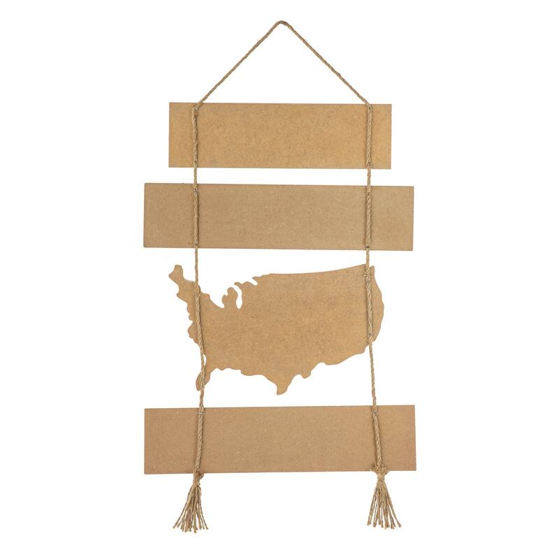 Glitzhome Patriotic/Americana Wooden Flag Sign Door Hangers Decor