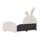 preview thumbnail 16 of 19, Twin size Upholstered Rabbit-Shape Princess Bed, Twin Size Platform Bed with Headboard and Footboard
