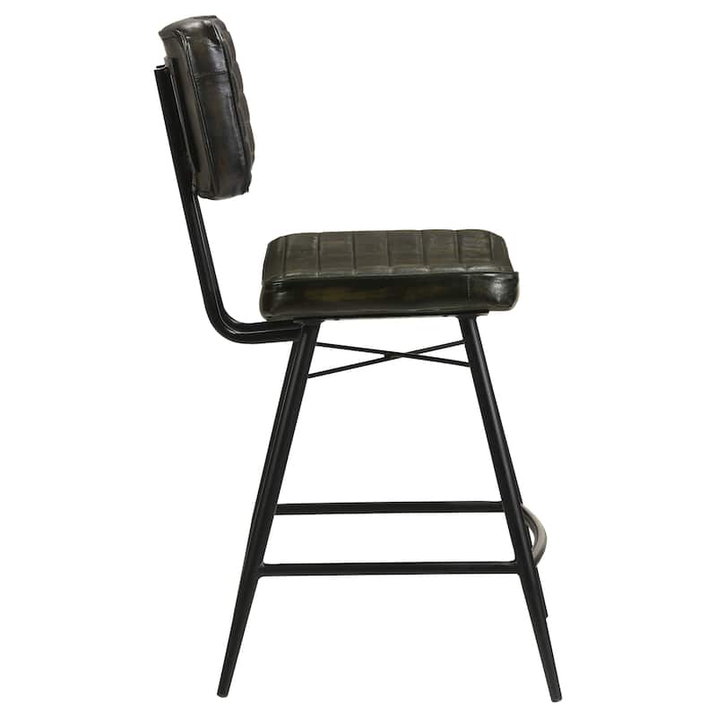 Partridge Leather Upholstered Counter Height Stools (Set of 2)