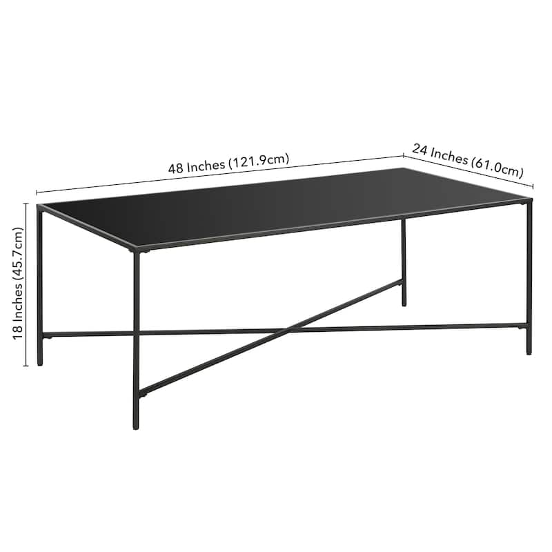 Henley 48" Wide Rectangular Coffee Table with Glass Top