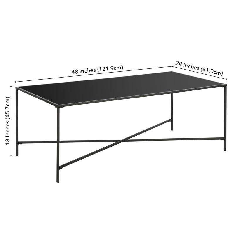 Henley 48'' Wide Rectangular Coffee Table with Glass Top