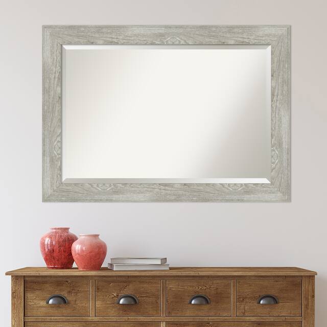 Dove Grey-washed Bathroom Vanity Wall Mirror