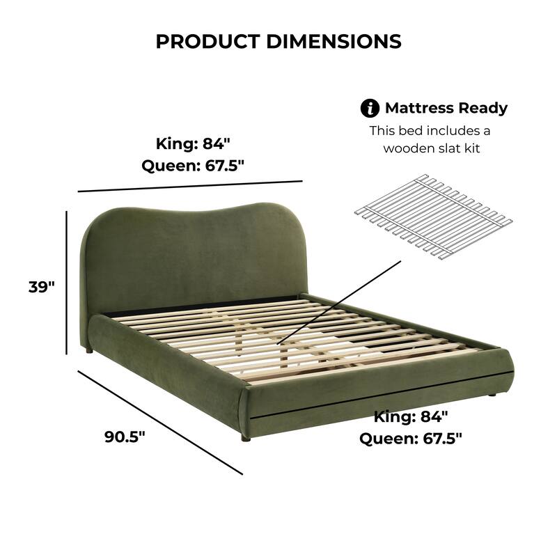 Furniture of America Niric Modern Fabric Upholstered Platform Bed with Storage Footboard
