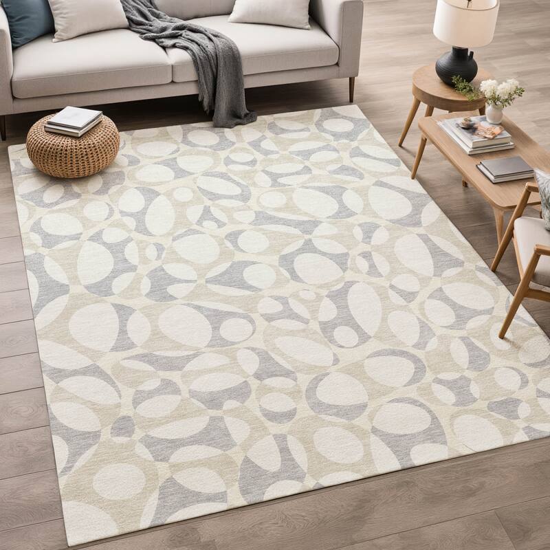 Machine Washable Indoor/ Outdoor Contemporary Saline Chantille Rug