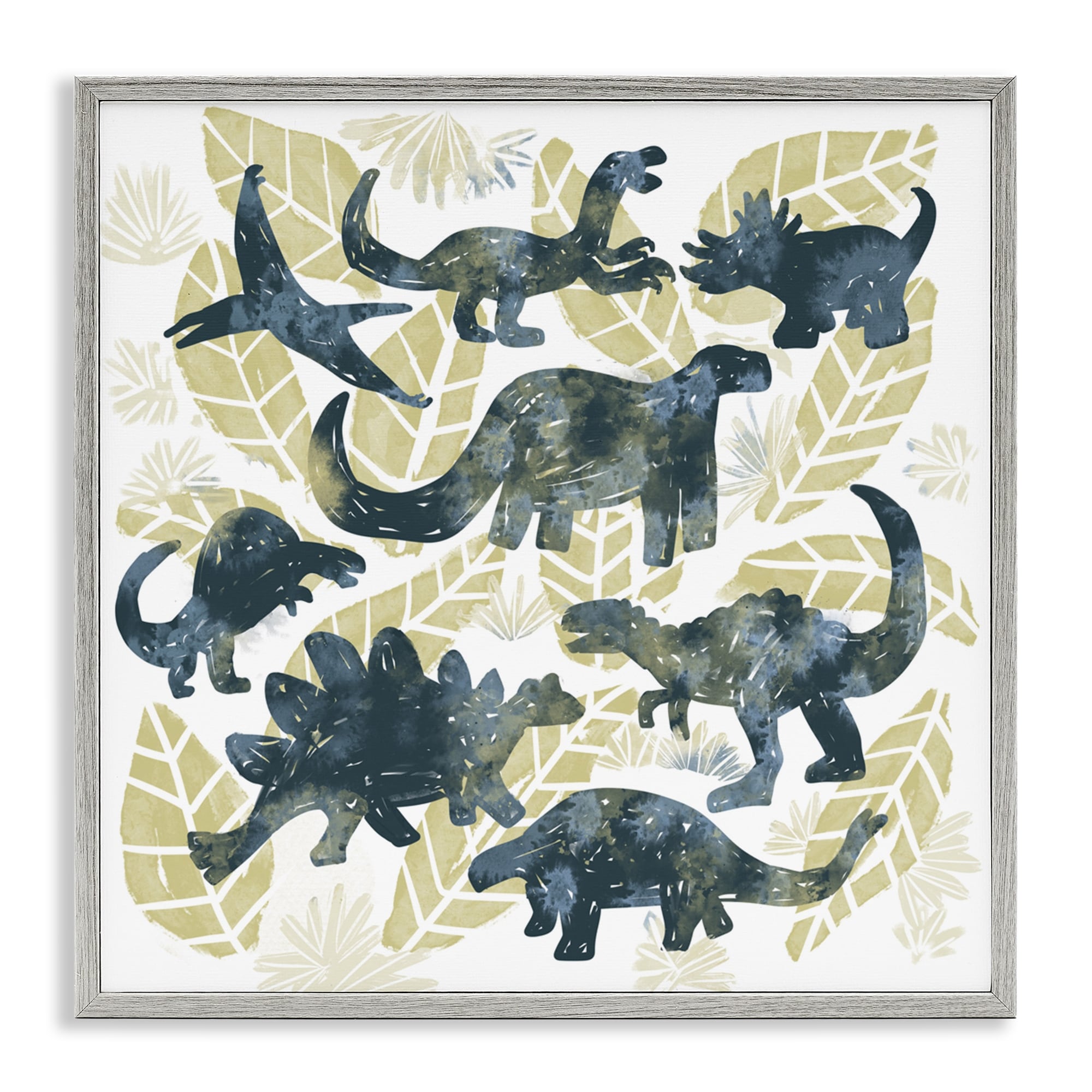 Stupell Wild Dinos Prehistoric Friends Framed Giclee Art Design By Connie Summers