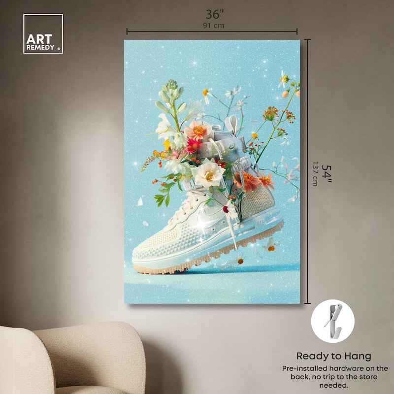 Light Sneaker Bouquet Canvas by Art Remedy, Gallery Wrapped