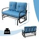 preview thumbnail 23 of 22, 2-Person Patio Glider Bench Cushioned Armrest Rocking Loveseat
