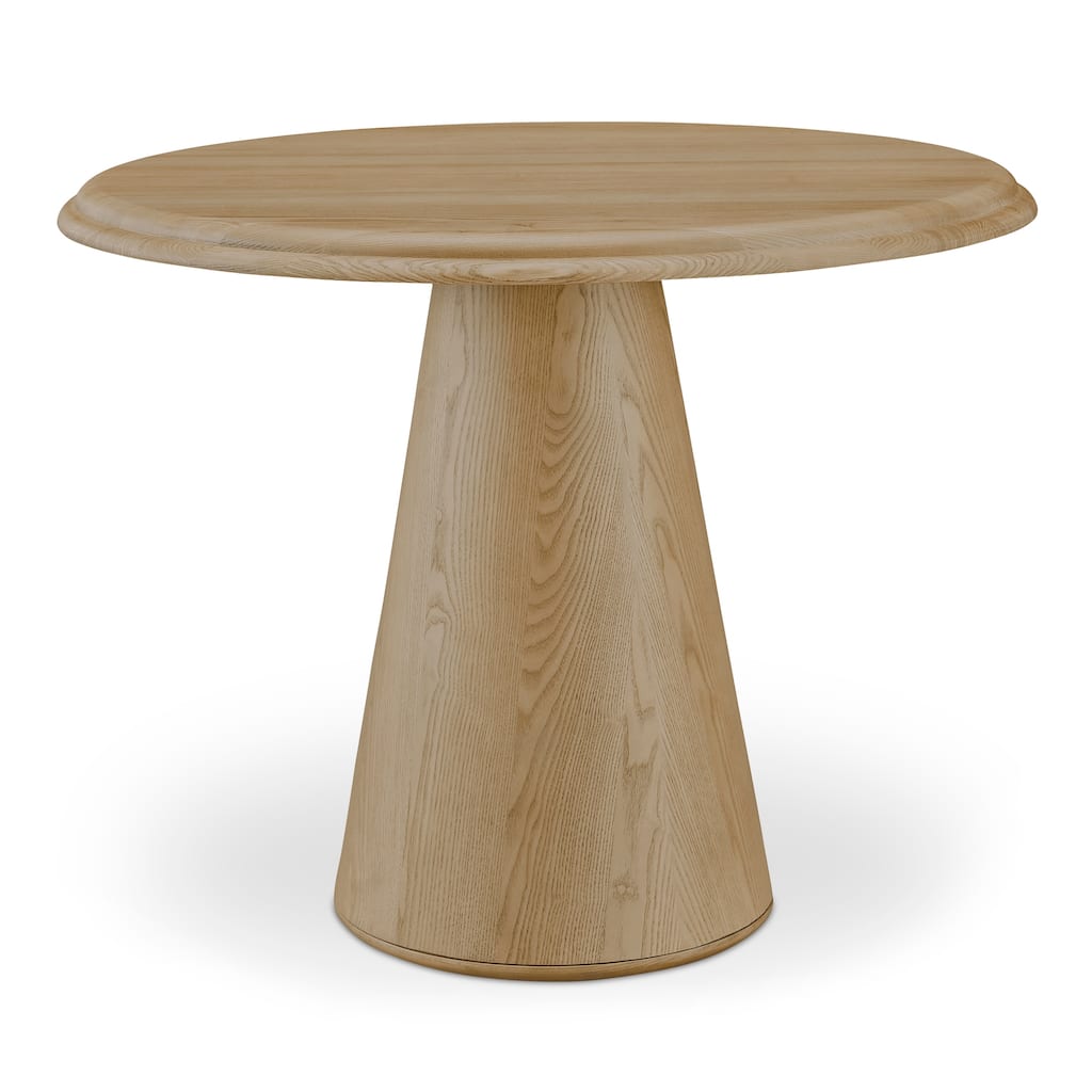 Title: NADAAL STUDIOS Lumiel Café Table, Solid Ash Wood Round Top, Double Bullnose Edge, Natural Finish