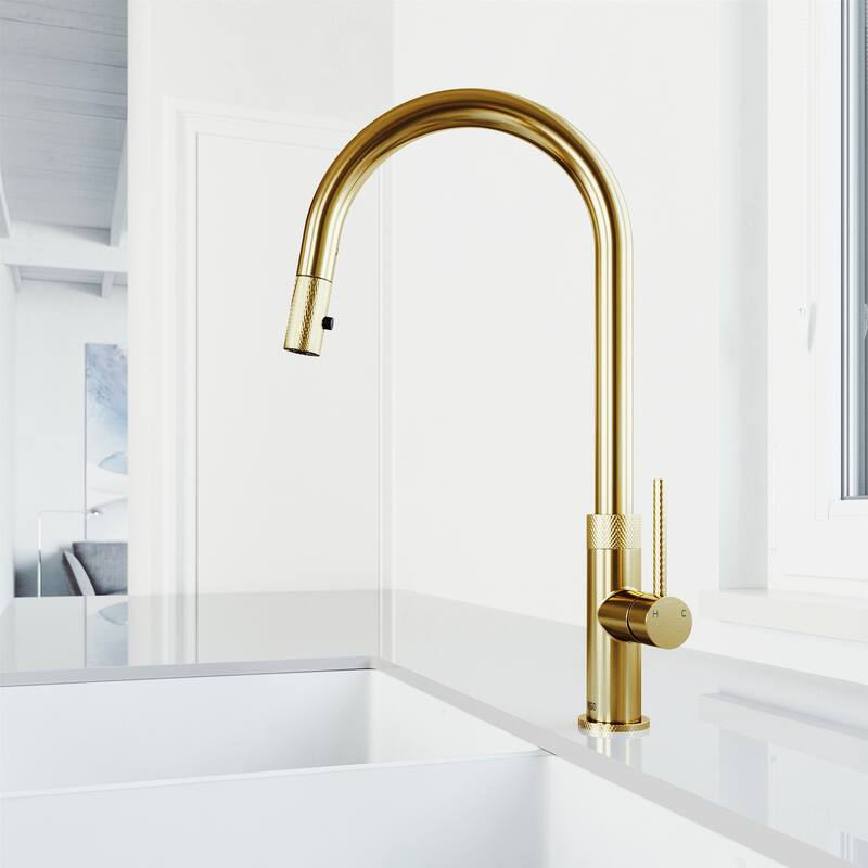 VIGO Bristol 19" H Single Handle Pull-Down Sprayer Kitchen Faucet