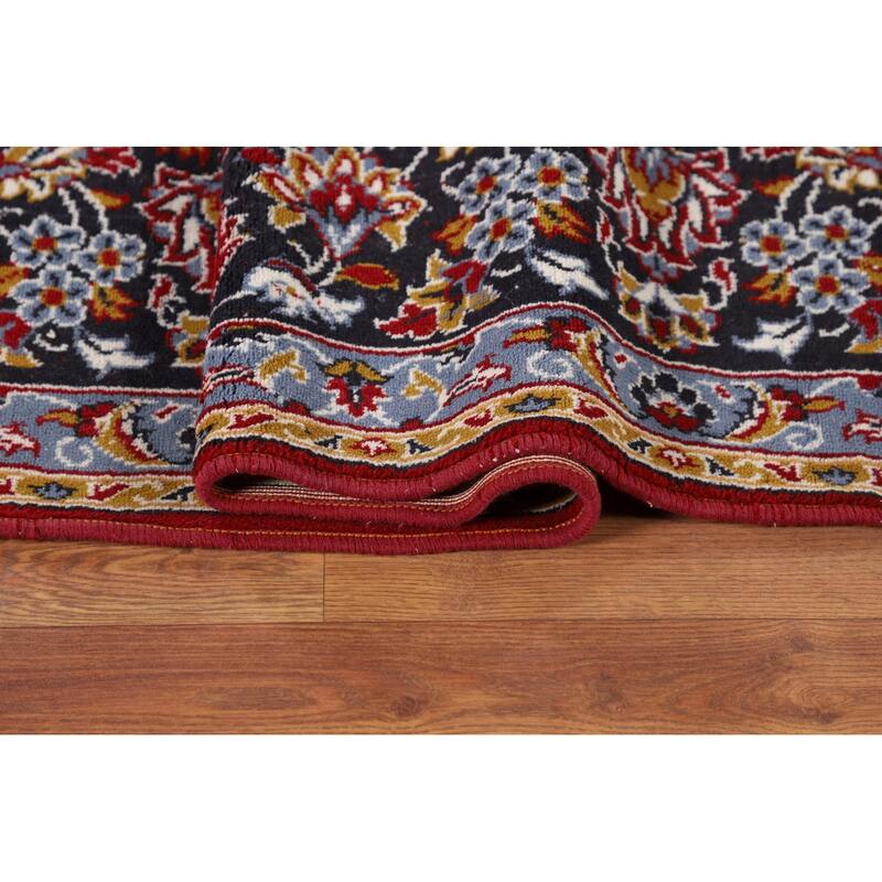 Medallion Kashan Turkish Area Rug Red Machine Made Floral Carpet - 9'9" x 12'11"