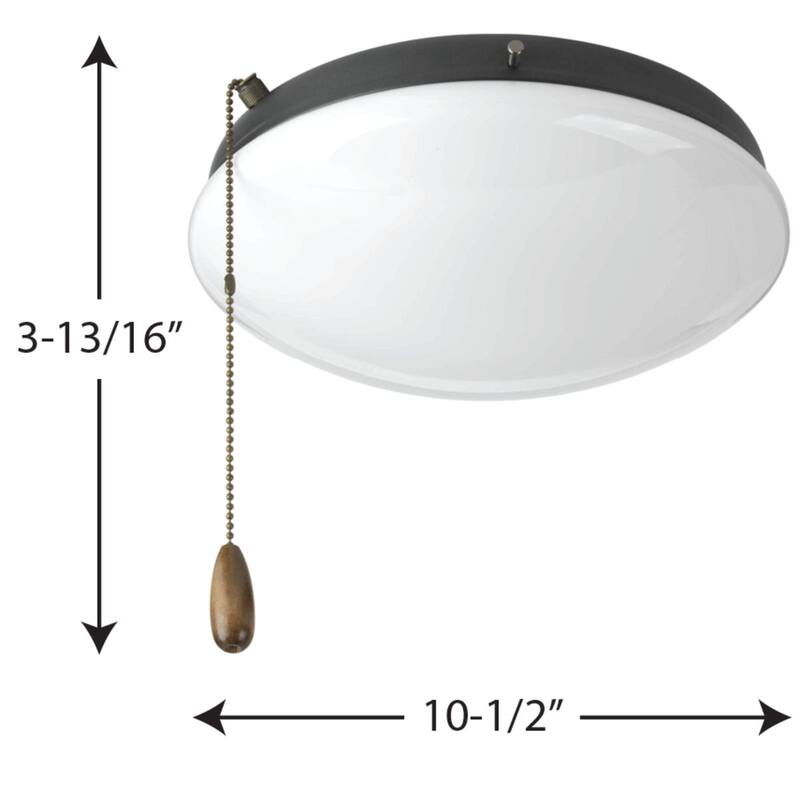 Two-Light Universal Opal Glass Fan Light Kit - 7.250" x 15.250" x 12.120"