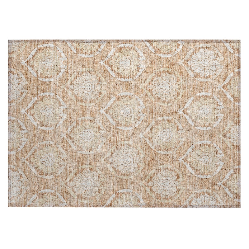 Machine Washable Indoor/ Outdoor Chantille Traditional Damask Rug