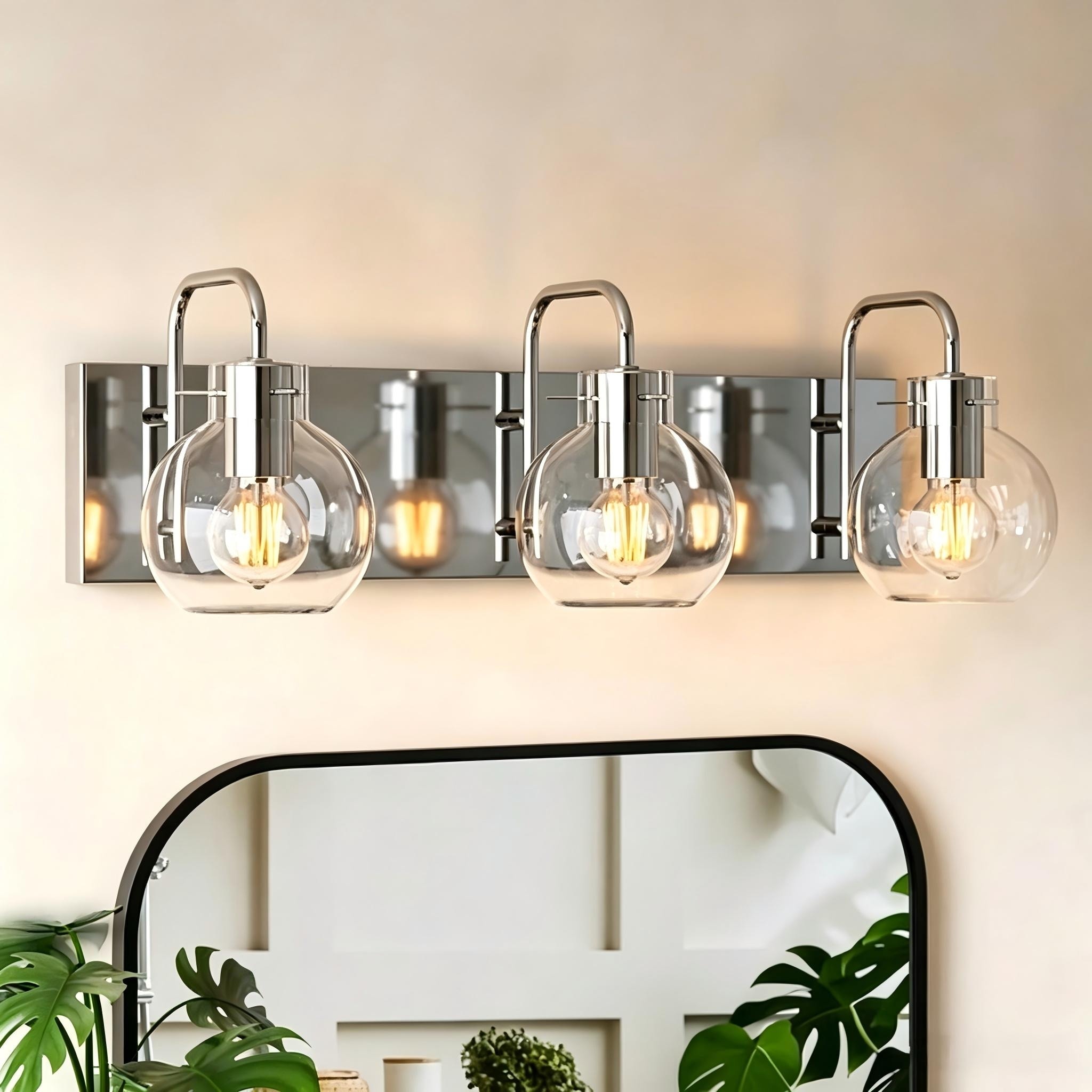 Bathroom Vanity Light Modern Brushed Nickel Wall Sconce with Clear Glass Shade