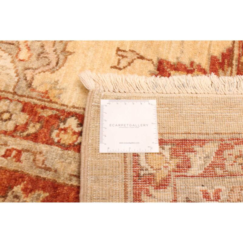 ECARPETGALLERY Hand-knotted Peshawar Oushak Ivory Wool Rug - 8'7 x 11'3