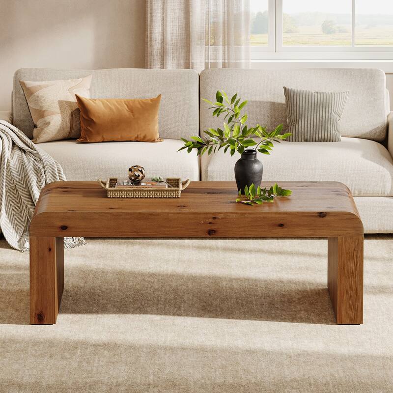Mid-Century Modern Solid Wood Coffee Table, Center Tea Table, Living Room Accent Table
