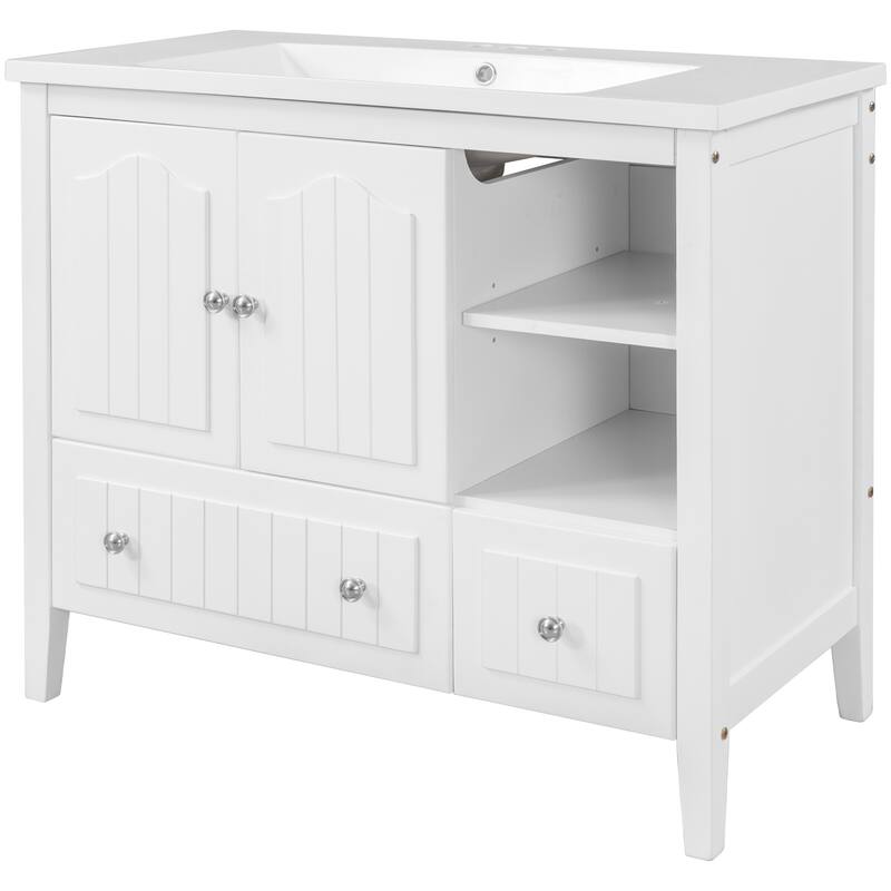 36" Bathroom Vanity with Solid Wood Frame