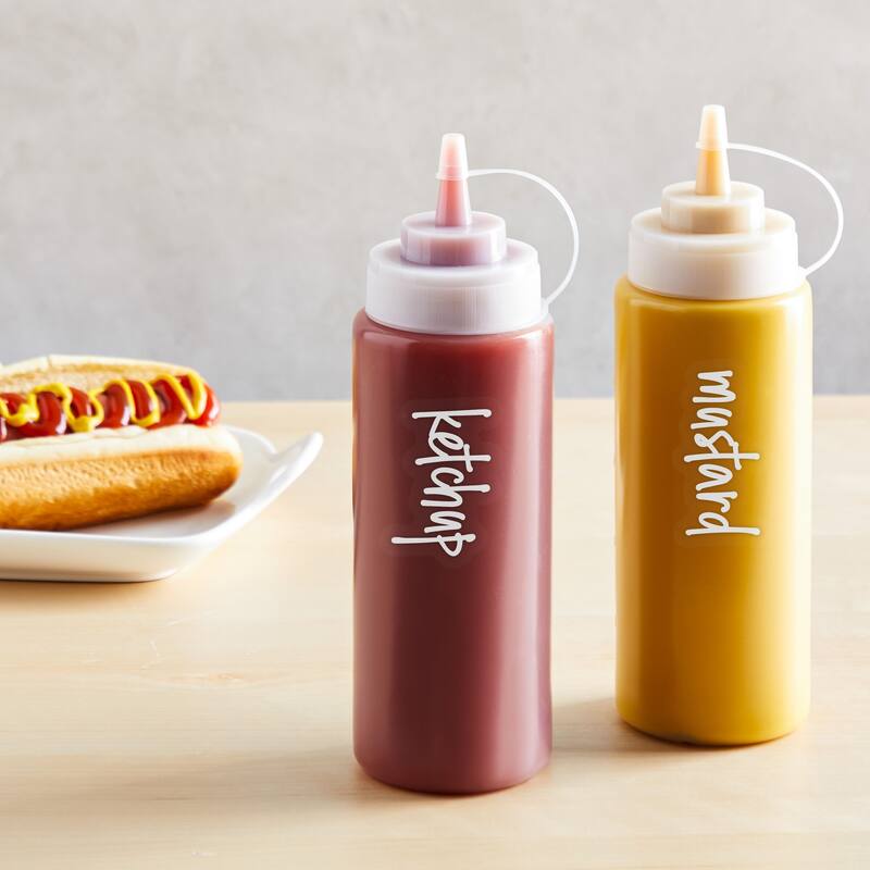 Talented Kitchen 132 White Script Oil and Vinegar Labels for Bottles