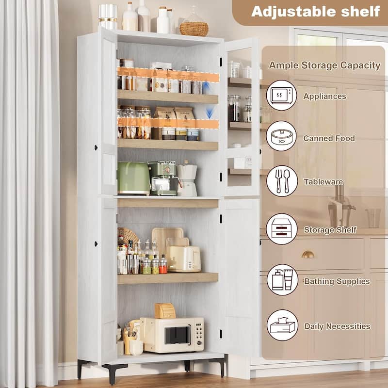 71 Inch Tall Storage Cabinet, 5 - Tier Kitchen Pantry Cabinet