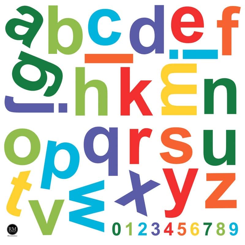 RoomMates Colorful Lowercase Alphabet Giant Peel and Stick Wall Decals