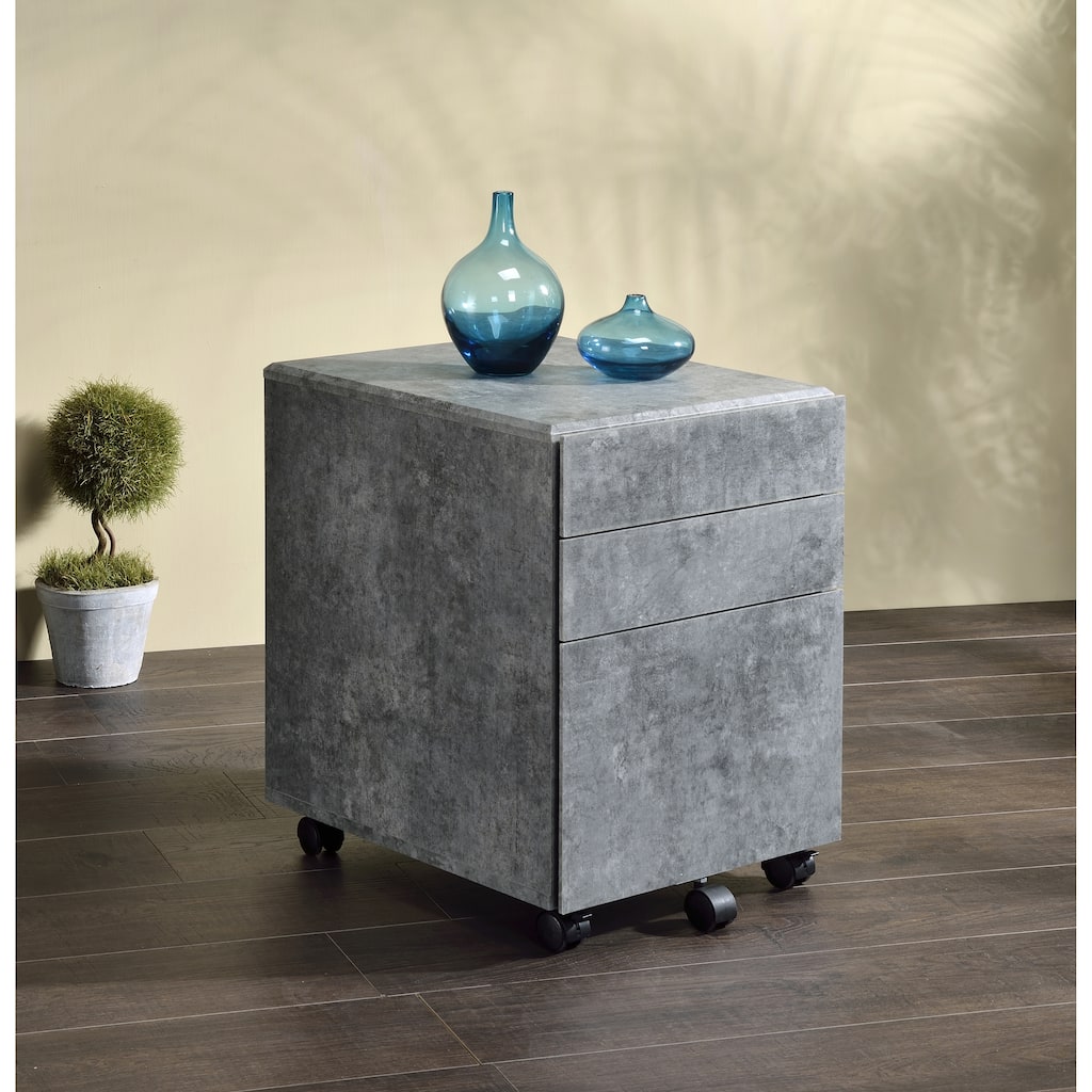 Mestica Faux Concrete 3-drawer File Cabinet