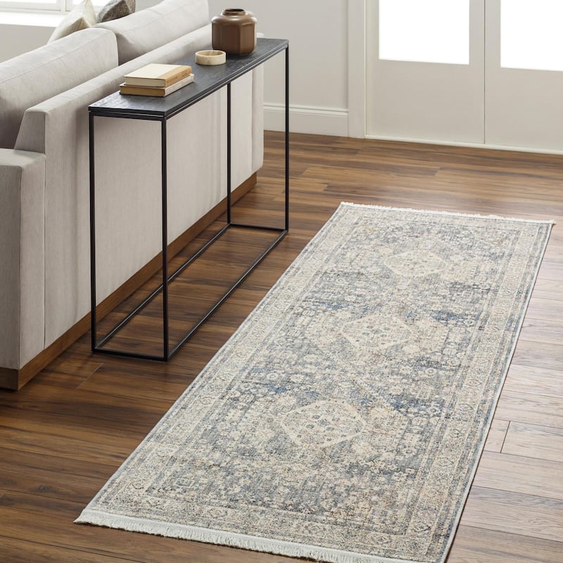 Bill Traditional Area Rug - 2' 10" x 8' - Slate/Beige
