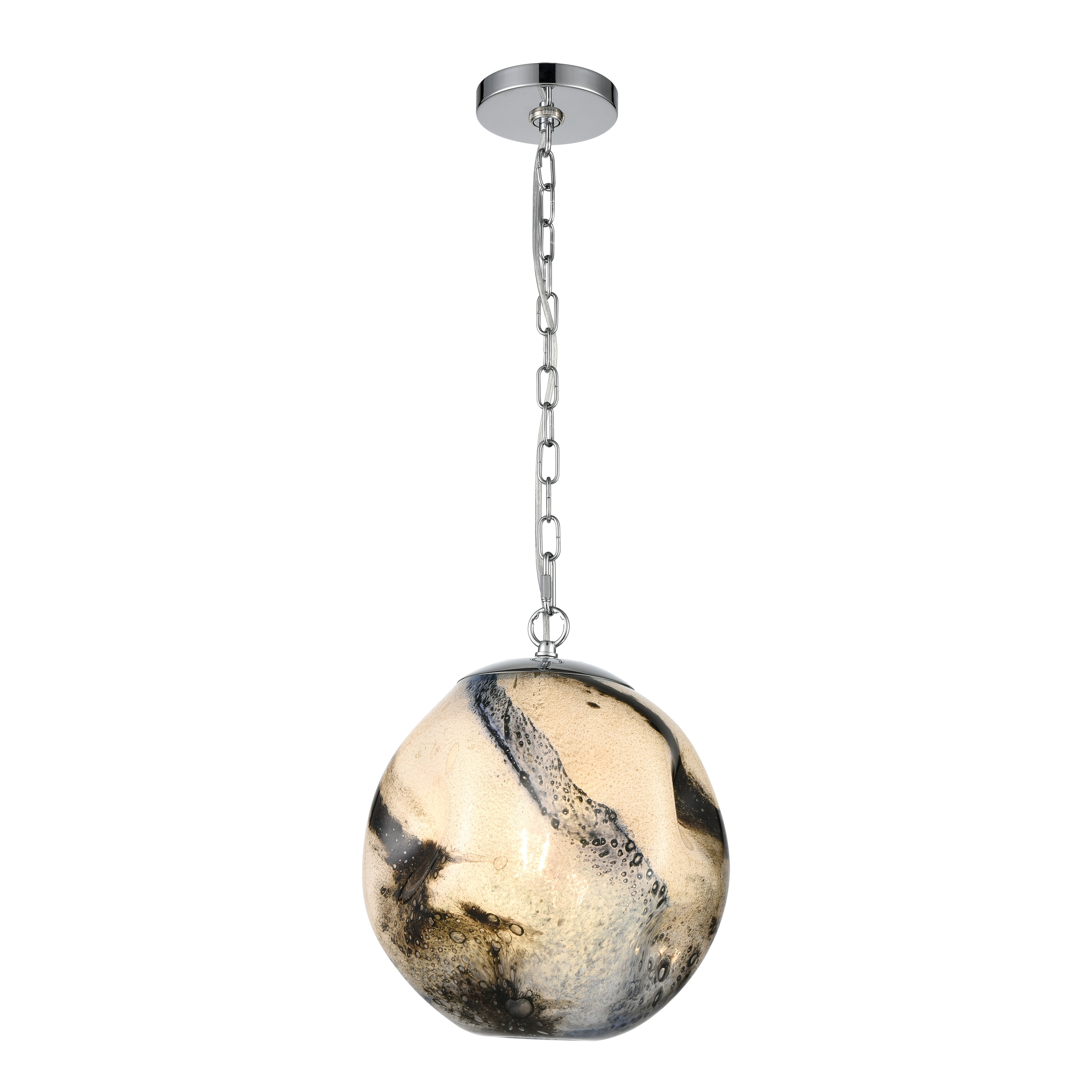 Elk Home Blue Planetary Chrome With Blue Glass 1 Light Pendant