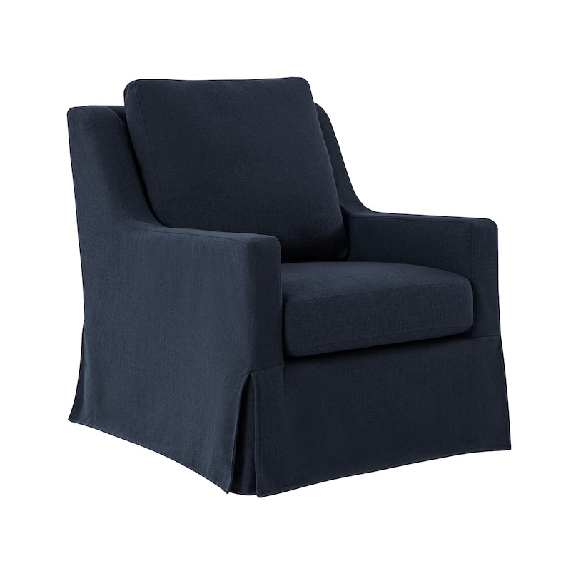 Stan Farmhouse Slipcover Rocking Swivel Chair by HULALA HOME