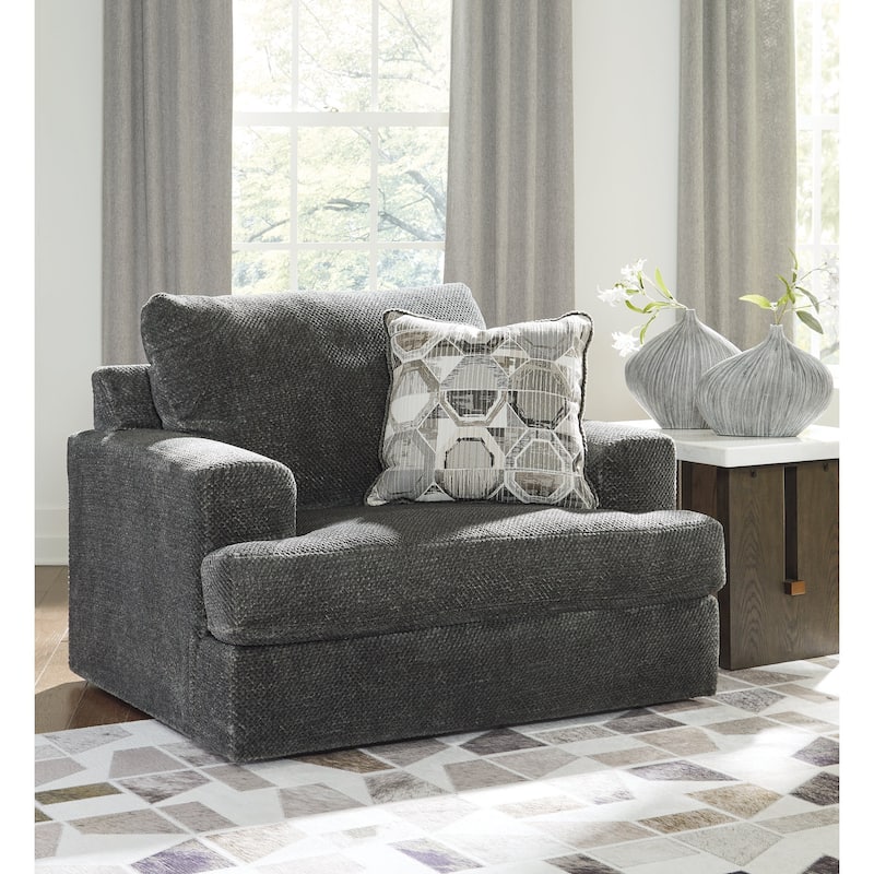 Signature Design by Ashley Karinne Smoke Oversized Chair - 51"W x 41"D x 39"H