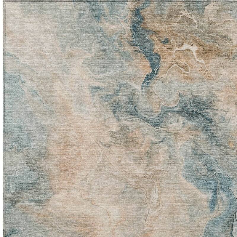 HomeRoots Abstract Modern Rectangle Outdoor Rug