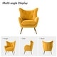 preview thumbnail 71 of 108, Eusebio Tufted Velvet Accent Chair with Wingback, Arms, and Metal Gold Legs for Living Room or Bedroom by HULALA HOME
