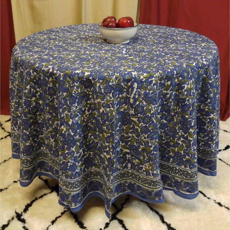 Cotton Floral Blyss Tablecloth Rectangle - 90-in Round