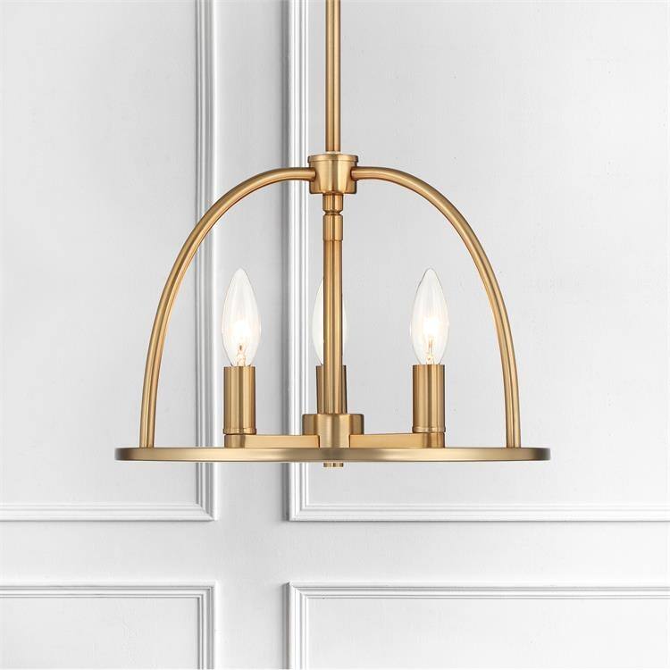 Abbott 3 Light Vibrant Gold Chandelier - 13.75'' W x 10'' H - 13.75'' W x 10'' H