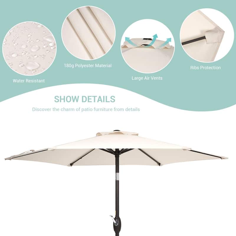 Bonosuki 7.5Ft Patio Market Umbrella Weather-Resistant Table Umbrella
