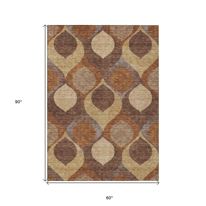 HomeRoots Ogee Transitional Rectangle Outdoor Rug