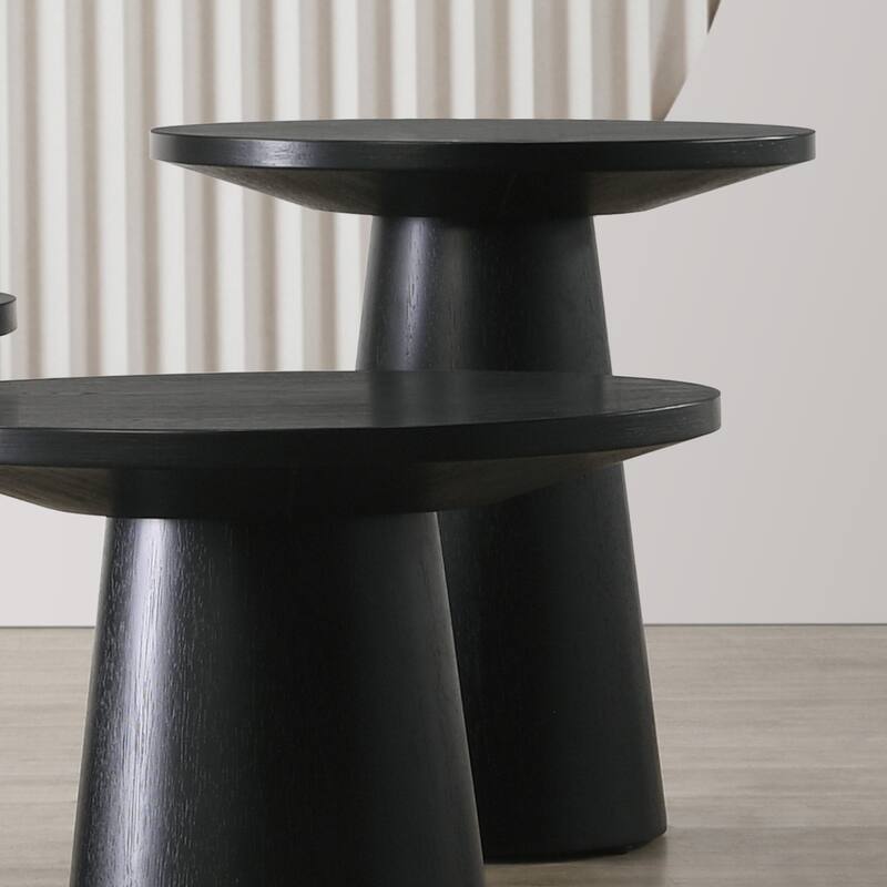 20-inch Round Console Table in Ebony Black