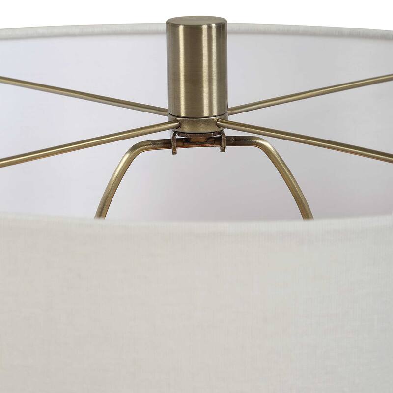 Porch & Den Ruby Red Ceramic Brass Linen Shade Vase Table Lamp