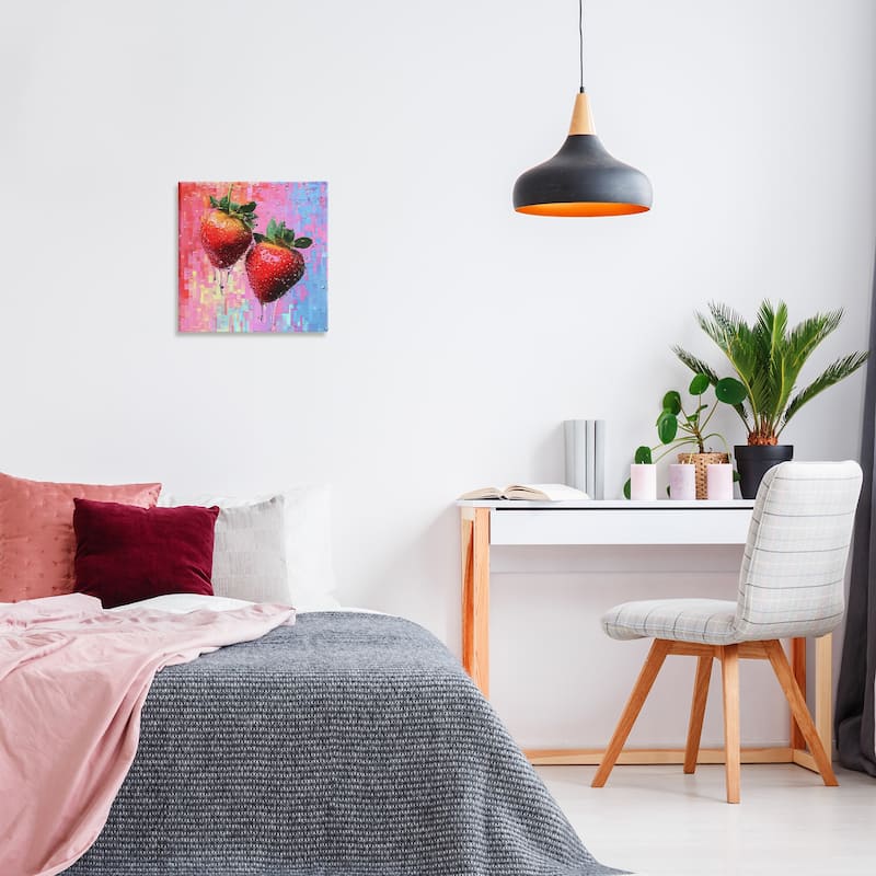 Stupell Lush Strawberries with Water Drip Canvas Wall Art Design By LSR Creative Studio