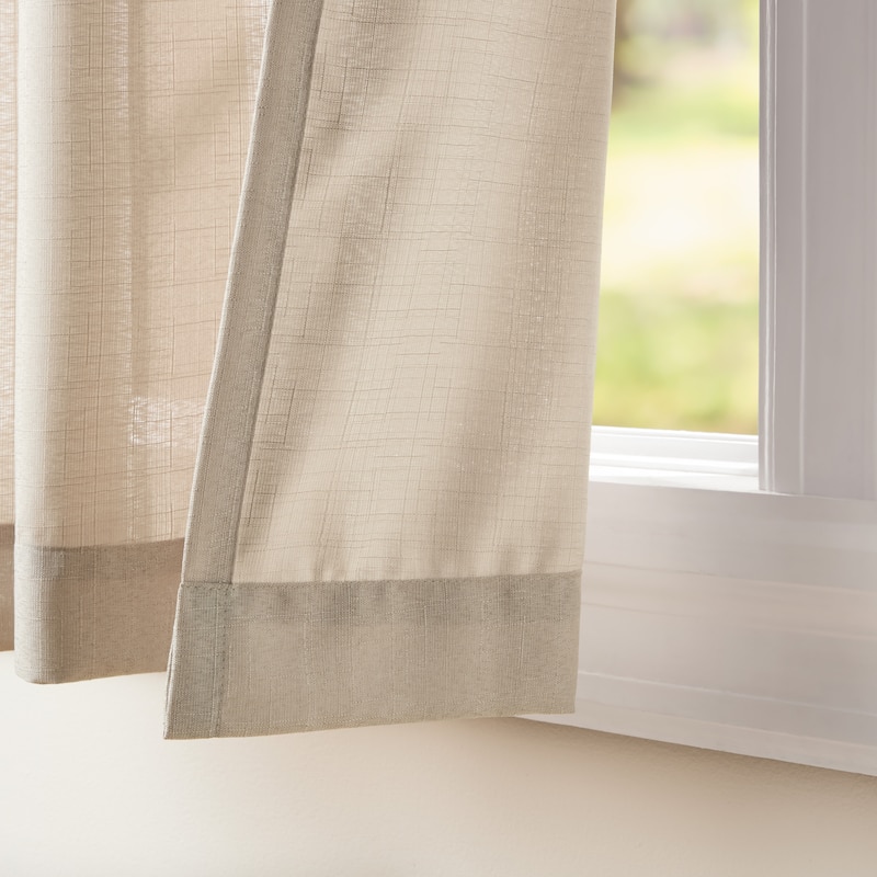 EXCLUSIVE HOME Loha Linen Grommet Top Curtain Panel Pair
