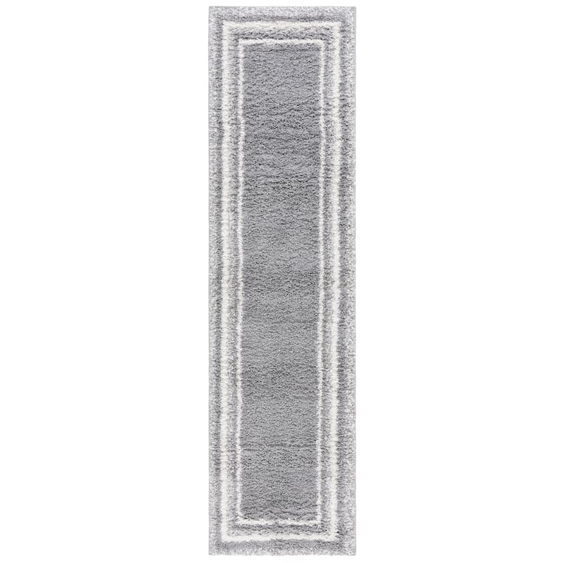 SAFAVIEH Border & Stripe Shag Rigoberta Modern 1.4-inch Thick