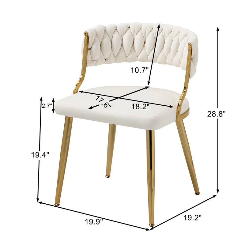 4PACK Upholstered Dining Chairs with Woven Back