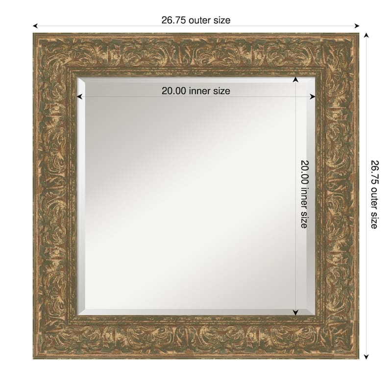 Luxe Beveled Framed Wall Mirror - 27 x 27 in - Luxe Bronze Gold