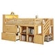 preview thumbnail 7 of 21, Twin Size Loft Bed with LED and Bookshelf, Wood Low Loft Bed with Stairs, Kids Twin Loft Bed with Storage Drawers and Shelves