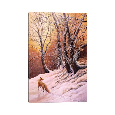 iCanvas "Winter Glow - Fox And Pheasant" by Jeremy Paul Canvas Print