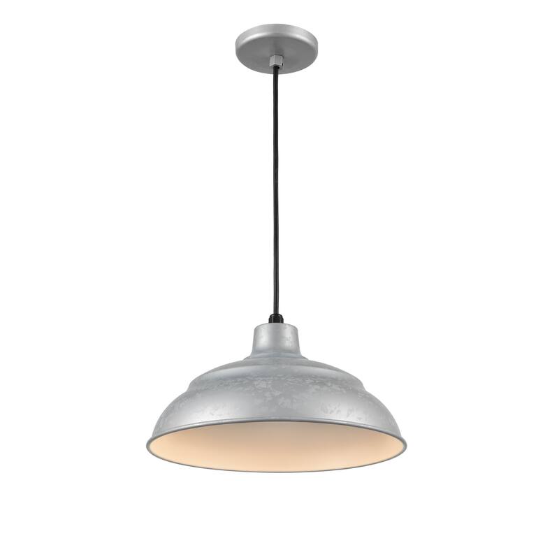 Millennium Lighting R Series 14" Metal Cord Hung Warehouse LED Indoor Outdoor Pendant Light