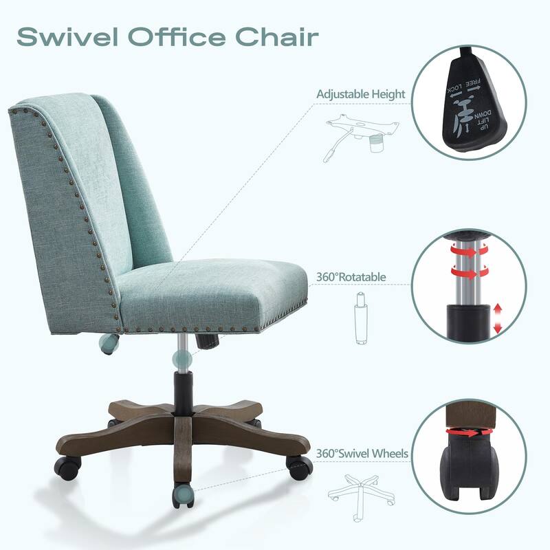 Huimo Home Office Desk Chair with Wheels, 360° Swivel