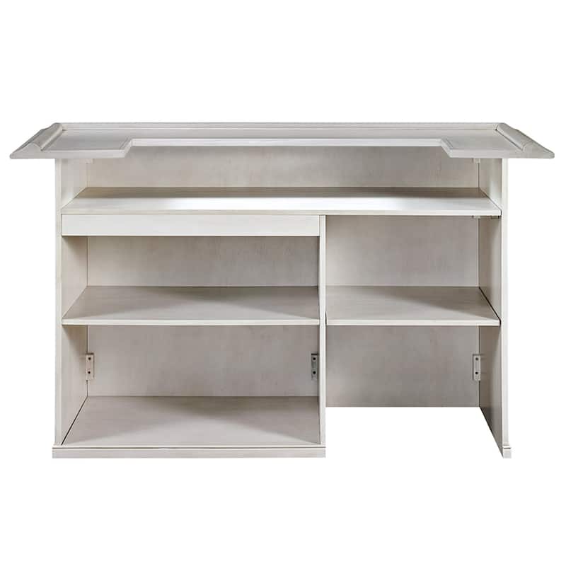 72 Inch Wood Dry Bar - Antique White