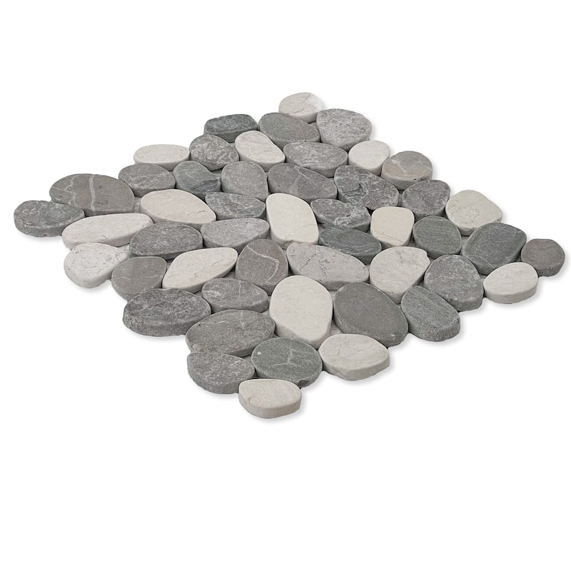 Sliced Pebble 11 in. x 11 in. Mesh-Mounted Mosaic Wall and Floor Tile