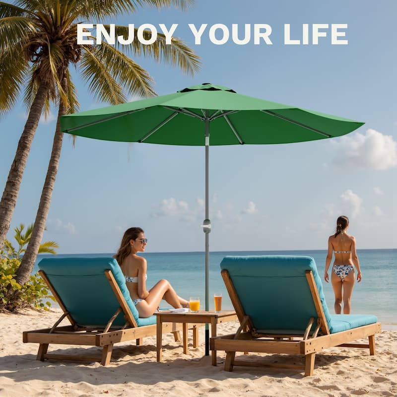 Patiowell 9 FT Outdoor Patio Umbrella, Outdoor Table Umbrella, Yard Umbrella, Market Umbrella with Push Button Tilt and Crank