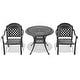 preview thumbnail 3 of 5, 3-Piece Bistro Table Set Cast Aluminum Patio Furniture with Cushions