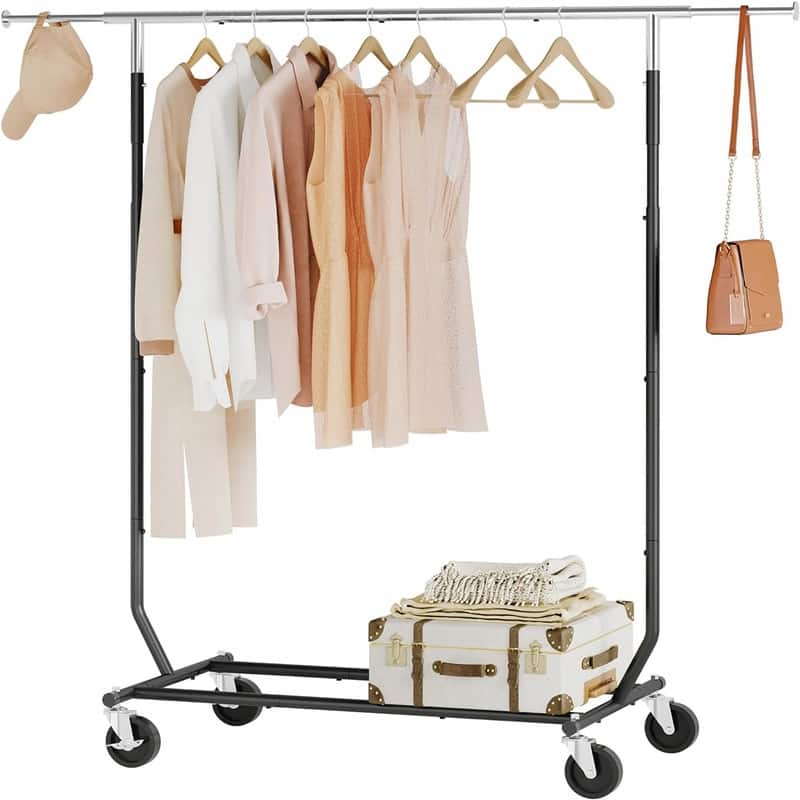 Clothing Rack Heavy Duty Clothes Rack - 22"D x 65.6"W x 62"H - Black - 22"D x 65.6"W x 62"H